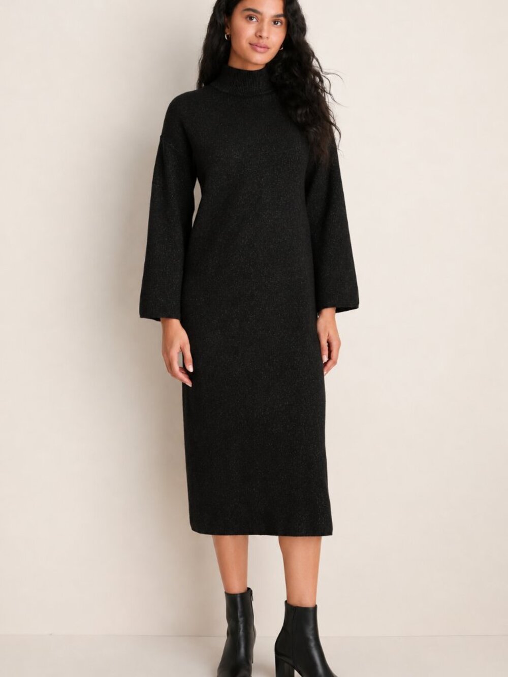 Pomander Place Vivianne Black Turtleneck Sweater Dress XXL